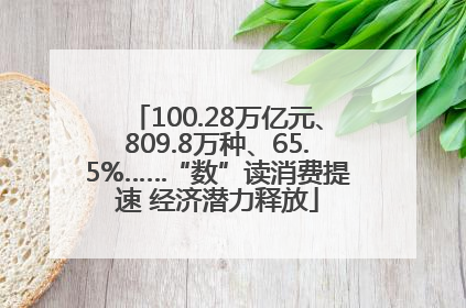 100.28万亿元、809.8万种、65.5%……“数”读消费提速 经济潜力释放