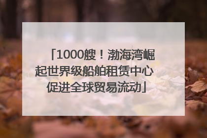 1000艘！渤海湾崛起世界级船舶租赁中心 促进全球贸易流动