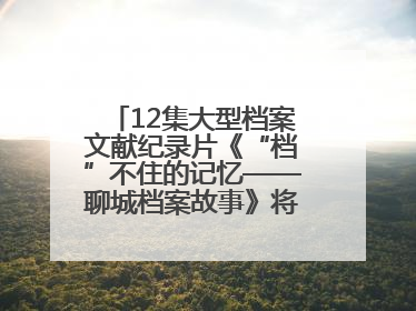 12集大型档案文献纪录片《“档”不住的记忆——聊城档案故事》将于近期播出