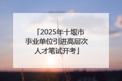 2025年十堰市事业单位引进高层次人才笔试开考