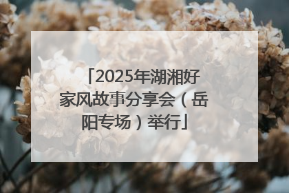 2025年湖湘好家风故事分享会（岳阳专场）举行