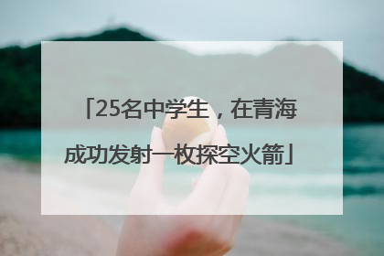 25名中学生，在青海成功发射一枚探空火箭