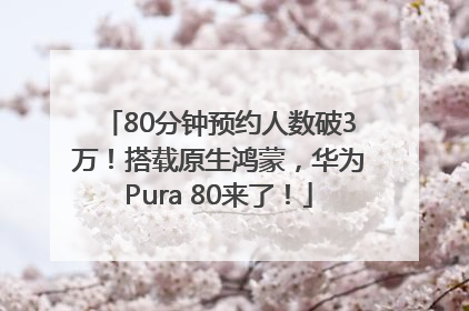 80分钟预约人数破3万！搭载原生鸿蒙，华为Pura 80来了！