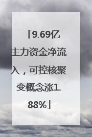 9.69亿主力资金净流入，可控核聚变概念涨1.88%
