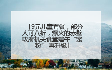 9元儿童套餐，部分人可八折，爆火的赤壁政府机关食堂端午“宠粉” 再升级