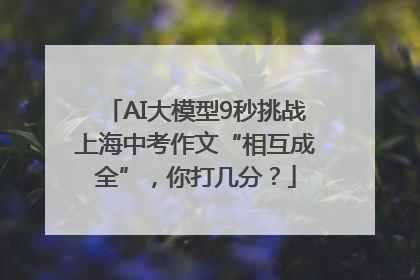 AI大模型9秒挑战上海中考作文“相互成全”，你打几分？